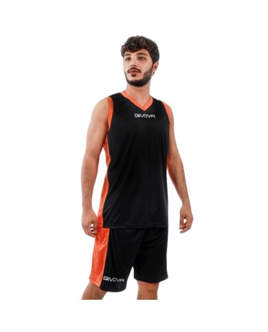 Completino da Basket Givova KIT POWER INTERLOCK KITB05 Nero Arancio KITB051001 Completino da Basket Givova KIT POWER INTERLOCK KITB05 Nero Arancio KITB051001