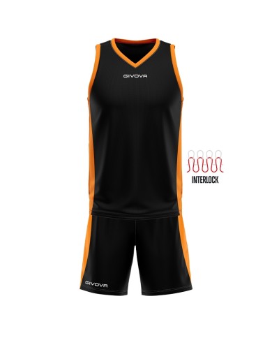 Completino da Basket Givova KIT POWER INTERLOCK KITB05 Nero Arancio KITB051001 Completino da Basket Givova KIT POWER INTERLOCK KITB05 Nero Arancio KITB051001