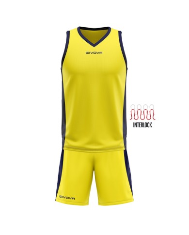Completino da Basket Givova KIT POWER INTERLOCK KITB05 Giallo Blu KITB050704 Completino da Basket Givova KIT POWER INTERLOCK KITB05 Giallo Blu KITB050704