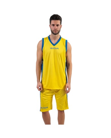 Completino da Basket Givova KIT POWER INTERLOCK KITB05 Giallo Azzurro KITB050702 Completino da Basket Givova KIT POWER INTERLOCK KITB05 Giallo Azzurro KITB050702