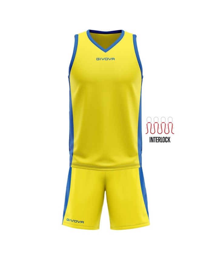 Completino da Basket Givova KIT POWER INTERLOCK KITB05 Giallo Azzurro KITB050702