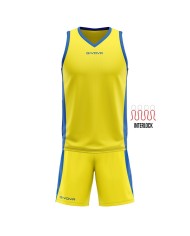 Completino da Basket Givova KIT POWER INTERLOCK KITB05 Giallo Azzurro KITB050702