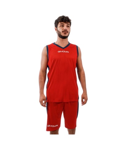 Completino da Basket Givova KIT POWER INTERLOCK KITB05 Rosso Blu KITB051204 Completino da Basket Givova KIT POWER INTERLOCK KITB05 Rosso Blu KITB051204