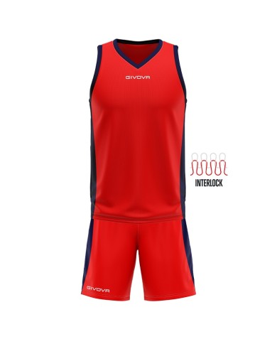 Completino da Basket Givova KIT POWER INTERLOCK KITB05 Rosso Blu KITB051204 Completino da Basket Givova KIT POWER INTERLOCK KITB05 Rosso Blu KITB051204
