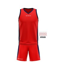 Completino da Basket Givova KIT POWER INTERLOCK KITB05 Rosso Blu KITB051204
