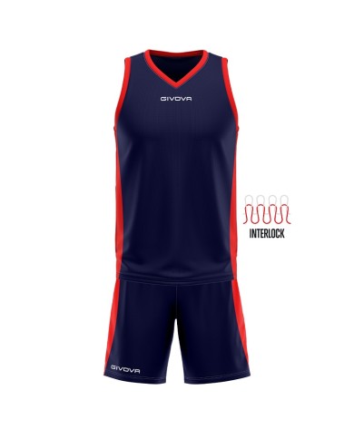 Completino da Basket Givova KIT POWER INTERLOCK KITB05 Blu Rosso KITB050412 Completino da Basket Givova KIT POWER INTERLOCK KITB05 Blu Rosso KITB050412