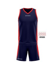 Completino da Basket Givova KIT POWER INTERLOCK KITB05 Blu Rosso KITB050412