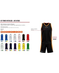 Completino da Basket Givova KIT POWER INTERLOCK KITB05 Blu Giallo KITB050407