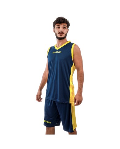 Completino da Basket Givova KIT POWER INTERLOCK KITB05 Blu Giallo KITB050407 Completino da Basket Givova KIT POWER INTERLOCK KITB05 Blu Giallo KITB050407