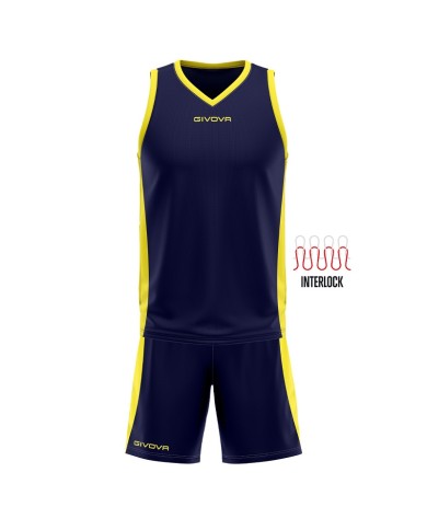 Completino da Basket Givova KIT POWER INTERLOCK KITB05 Blu Giallo KITB050407 Completino da Basket Givova KIT POWER INTERLOCK KITB05 Blu Giallo KITB050407