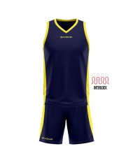 Completino da Basket Givova KIT POWER INTERLOCK KITB05 Blu Giallo KITB050407