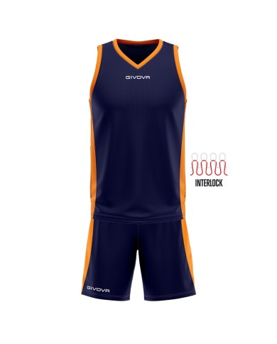 Completino da Basket Givova KIT POWER INTERLOCK KITB05 Blu Arancio KITB050401 Completino da Basket Givova KIT POWER INTERLOCK KITB05 Blu Arancio KITB050401