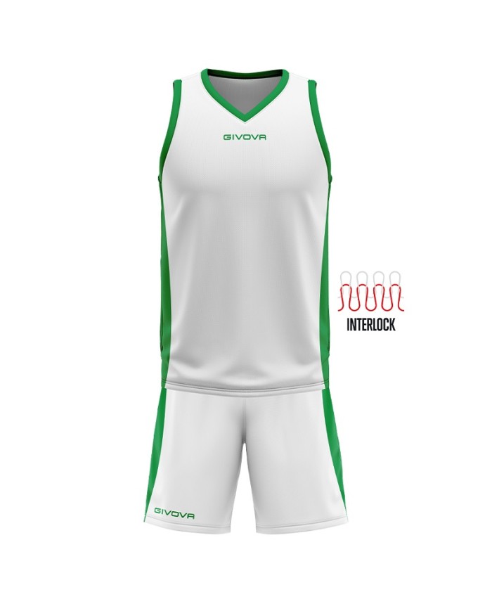Completino da Basket Givova KIT POWER INTERLOCK KITB05 Bianco Verde KITB050313 Completino da Basket Givova KIT POWER INTERLOCK KITB05 Bianco Verde KITB050313