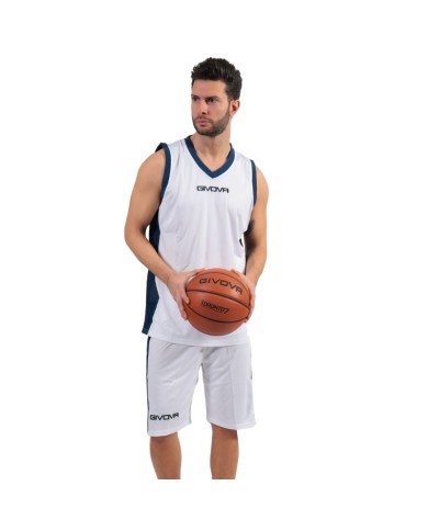 Completino da Basket Givova KIT POWER INTERLOCK KITB05 Bianco Blu KITB050304 Completino da Basket Givova KIT POWER INTERLOCK KITB05 Bianco Blu KITB050304