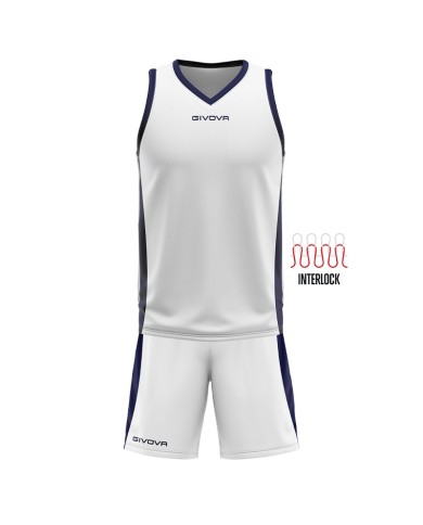 Completino da Basket Givova KIT POWER INTERLOCK KITB05 Bianco Blu KITB050304 Completino da Basket Givova KIT POWER INTERLOCK KITB05 Bianco Blu KITB050304
