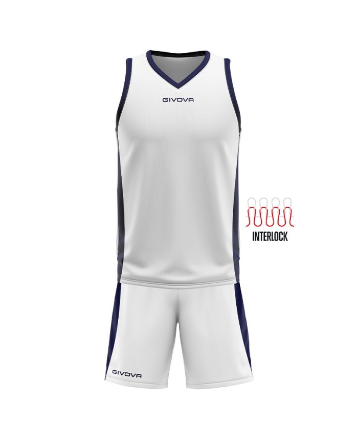 Completino da Basket Givova KIT POWER INTERLOCK KITB05 Bianco Blu KITB050304 Completino da Basket Givova KIT POWER INTERLOCK KITB05 Bianco Blu KITB050304
