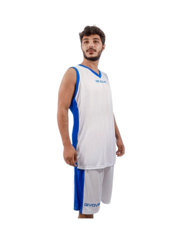 Completino da Basket Givova KIT POWER INTERLOCK KITB05 Bianco Azzurro KITB050302 Completino da Basket Givova KIT POWER INTERLOCK KITB05 Bianco Azzurro KITB050302