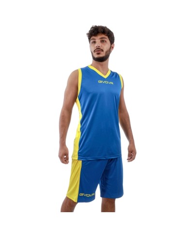 Completino da Basket Givova KIT POWER INTERLOCK KITB05 Azzurro Giallo KITB050207 Completino da Basket Givova KIT POWER INTERLOCK KITB05 Azzurro Giallo KITB050207
