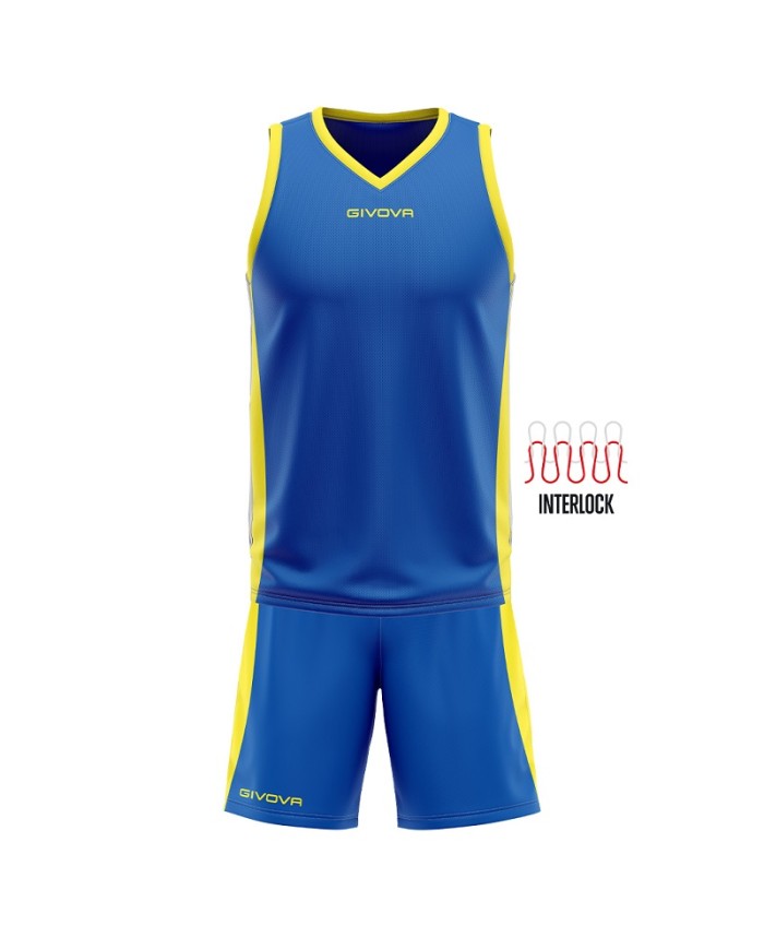 Completino da Basket Givova KIT POWER INTERLOCK KITB05 Azzurro Giallo KITB050207