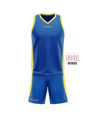 Completino da Basket Givova KIT POWER INTERLOCK KITB05 Azzurro Giallo KITB050207