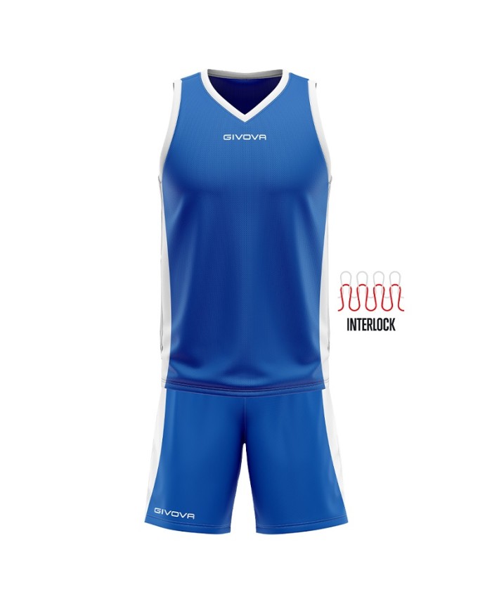 Completino da Basket Givova KIT POWER INTERLOCK KITB05 Azzurro Bianco KITB050203