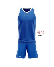 Completino da Basket Givova KIT POWER INTERLOCK KITB05 Azzurro Bianco KITB050203