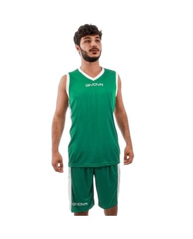Completino da Basket Givova KIT POWER INTERLOCK KITB05 Verde Bianco KITB051303 Completino da Basket Givova KIT POWER INTERLOCK KITB05 Verde Bianco KITB051303