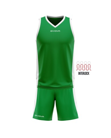 Completino da Basket Givova KIT POWER INTERLOCK KITB05 Verde Bianco KITB051303 Completino da Basket Givova KIT POWER INTERLOCK KITB05 Verde Bianco KITB051303