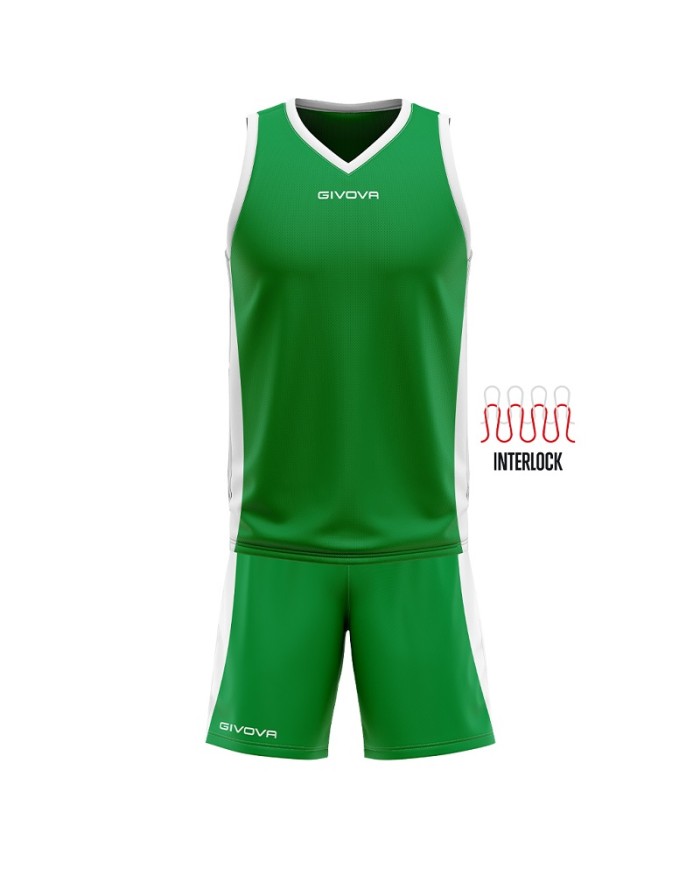 Completino da Basket Givova KIT POWER INTERLOCK KITB05 Verde Bianco KITB051303 Completino da Basket Givova KIT POWER INTERLOCK KITB05 Verde Bianco KITB051303