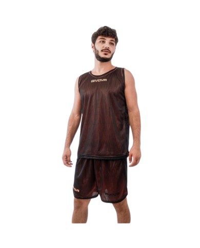 Completino da Basket Givova KIT DOUBLE KITB03 Reversibile Arancio Nero KITB030110 Completino da Basket Givova KIT DOUBLE KITB03 Reversibile Arancio Nero KITB030110