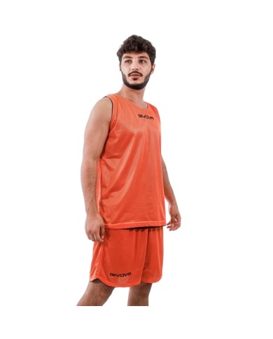 Completino da Basket Givova KIT DOUBLE KITB03 Reversibile Arancio Nero KITB030110 Completino da Basket Givova KIT DOUBLE KITB03 Reversibile Arancio Nero KITB030110