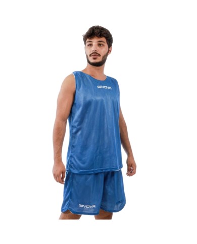 Completino da Basket Givova KIT DOUBLE KITB03 Reversibile Azzurro Bianco KITB030203 Completino da Basket Givova KIT DOUBLE KITB03 Reversibile Azzurro Bianco KITB030203