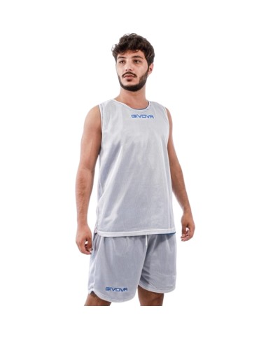 Completino da Basket Givova KIT DOUBLE KITB03 Reversibile Azzurro Bianco KITB030203 Completino da Basket Givova KIT DOUBLE KITB03 Reversibile Azzurro Bianco KITB030203