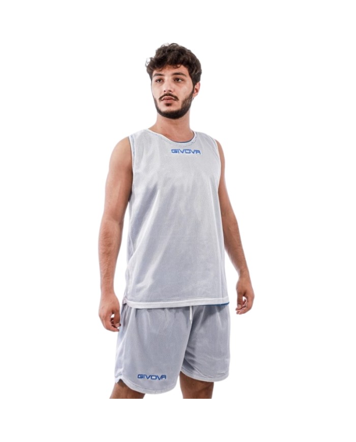 Completino da Basket Givova KIT DOUBLE KITB03 Reversibile Azzurro Bianco KITB030203 Completino da Basket Givova KIT DOUBLE KITB03 Reversibile Azzurro Bianco KITB030203