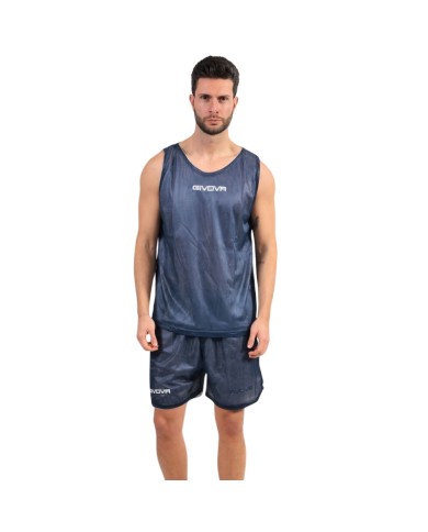 Completino da Basket Givova KIT DOUBLE KITB03 Reversibile Blu Bianco KITB030403 Completino da Basket Givova KIT DOUBLE KITB03 Reversibile Blu Bianco KITB030403