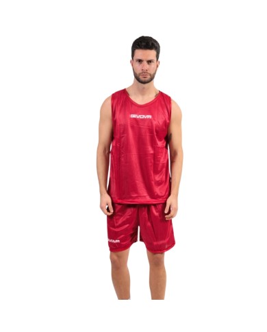 Completino da Basket Givova KIT DOUBLE KITB03 Reversibile Blu Rosso KITB030412 Completino da Basket Givova KIT DOUBLE KITB03 Reversibile Blu Rosso KITB030412
