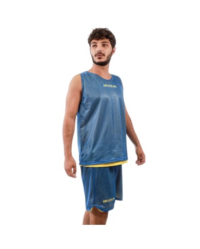 Completino da Basket Givova KIT DOUBLE KITB03 Reversibile Giallo Azzurro KITB030702 Completino da Basket Givova KIT DOUBLE KITB03 Reversibile Giallo Azzurro KITB030702