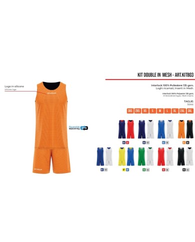 KIT DOUBLE IN MESH NERO/BIANCO Tg. XS KIT DOUBLE IN MESH NERO/BIANCO Tg. XS