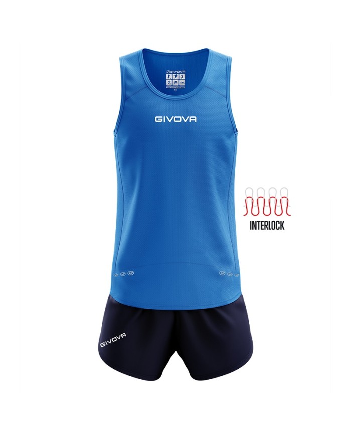 Kit NEW YORK Givova Giromanica Running Corsa Unisex Azzurro Blu KITA07-0204 Kit NEW YORK Givova Giromanica Running Corsa Unisex Azzurro Blu KITA07-0204