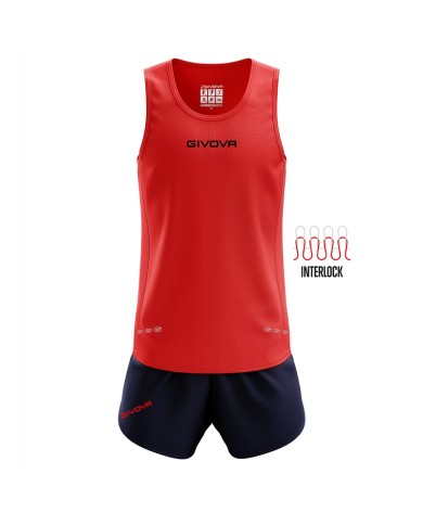 Kit NEW YORK Givova Giromanica Running Corsa Unisex Rosso Blu KITA07-1204 Kit NEW YORK Givova Giromanica Running Corsa Unisex Rosso Blu KITA07-1204
