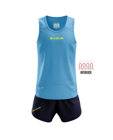 Kit NEW YORK Givova Giromanica Running Corsa Unisex Turchese Blu KITA07-2404 Kit NEW YORK Givova Giromanica Running Corsa Unisex Turchese Blu KITA07-2404