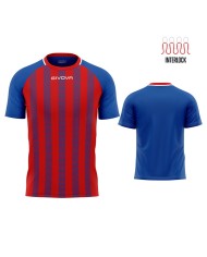 Maglia Givova Tratto Shirt Interlock MA031 Calcio Azzurro Rosso Unisex MA0310212