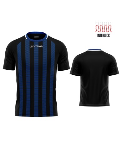 Maglia Givova Tratto Shirt Interlock MA031 Calcio Nero Azzurro Unisex MA031002 Maglia Givova Tratto Shirt Interlock MA031 Calcio Nero Azzurro Unisex MA031002