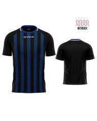 Maglia Givova Tratto Shirt Interlock MA031 Calcio Nero Azzurro Unisex MA031002