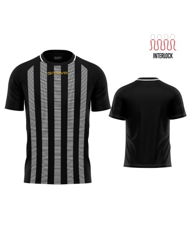 Maglia Givova Tratto Shirt Interlock MA031 Calcio Nero Bianco Unisex MA0311003 Maglia Givova Tratto Shirt Interlock MA031 Calcio Nero Bianco Unisex MA0311003
