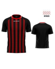 Maglia Givova Tratto Shirt Interlock MA031 Calcio Nero Rosso Unisex MA0311012