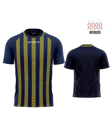 Maglia Givova Tratto Shirt Interlock MA031 Calcio Blu Giallo Unisex MA0310407 Maglia Givova Tratto Shirt Interlock MA031 Calcio Blu Giallo Unisex MA0310407