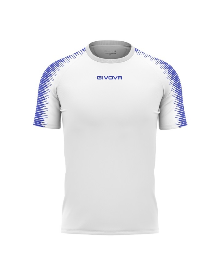 Maglia Givova Shirt CLUB in Mesh MAC10 Unisex Calcio Padel Tennis Bianco Azzurro