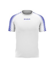 Maglia Givova Shirt CLUB in Mesh MAC10 Unisex Calcio Padel Tennis Bianco Azzurro