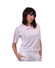 Maglia Givova Shirt CLUB in Mesh MAC10 Unisex Calcio Padel Tennis Bianco Fuxia